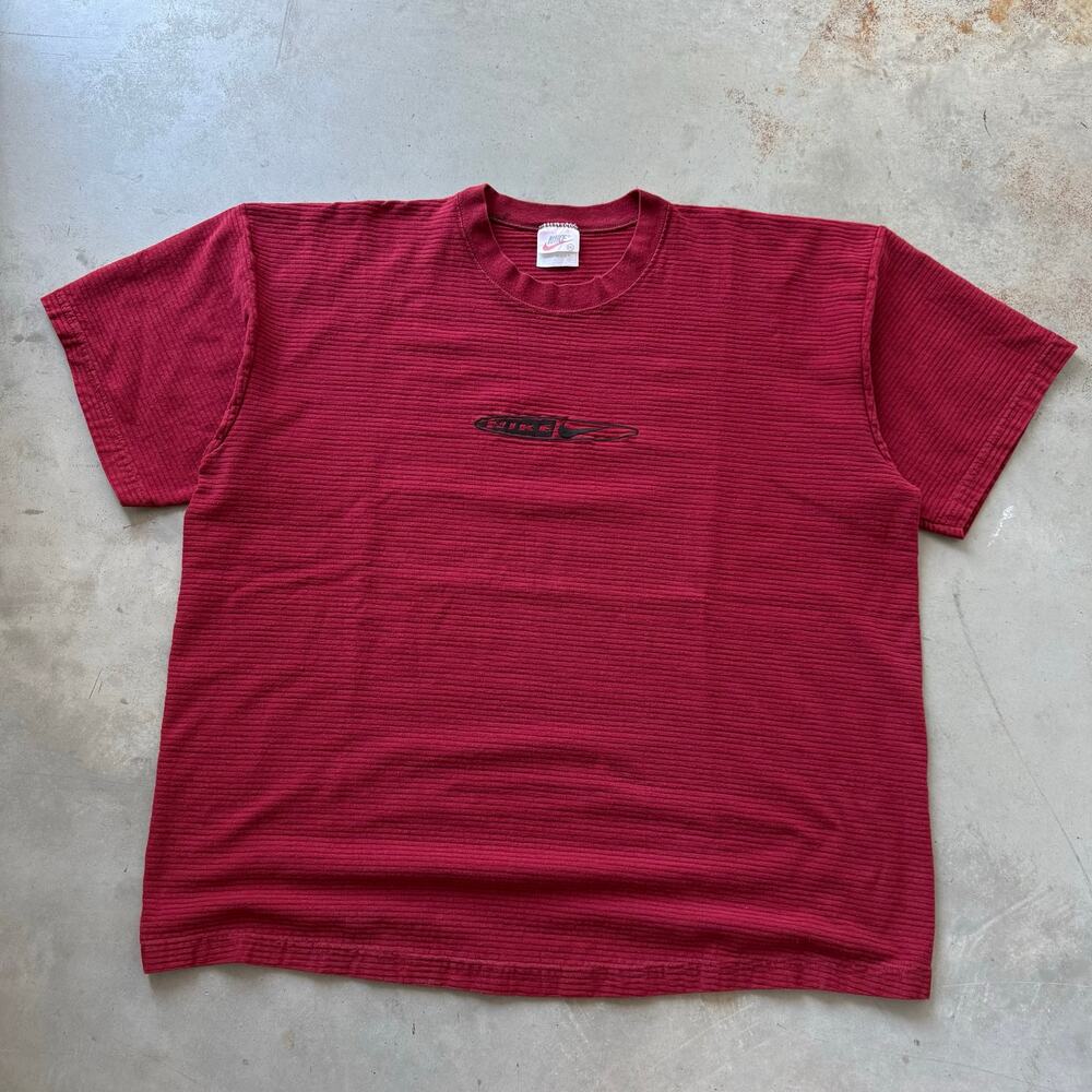 Vintage 90’s Nike Embroidered Logo Classic Retro Textured Knit T-shirt Size 2XL